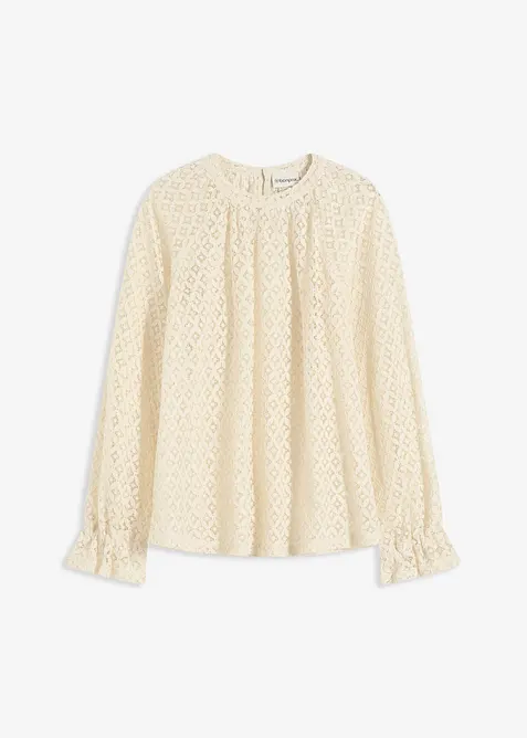 Maglia in pizzo di misto cotone, bonprix