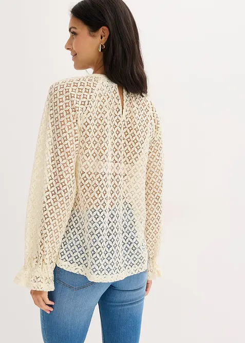 Maglia in pizzo di misto cotone, bonprix