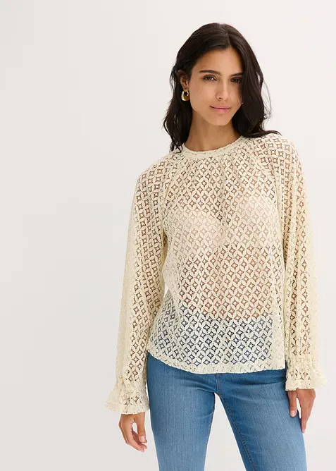 Maglia in pizzo di misto cotone, bonprix