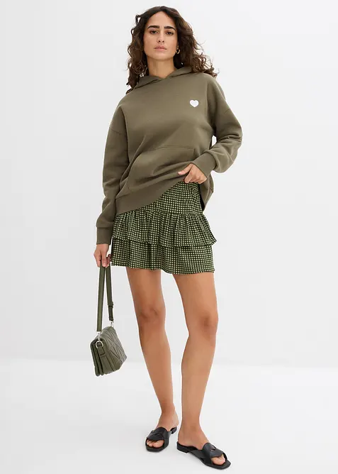 Gonna a balze in crêpe operato, bonprix