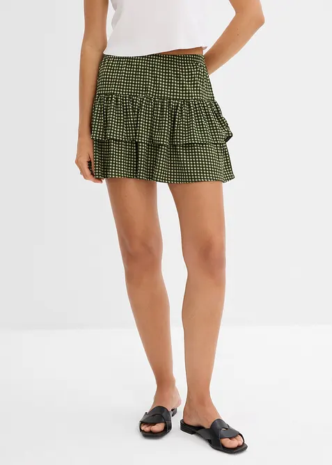 Gonna a balze in crêpe operato, bonprix