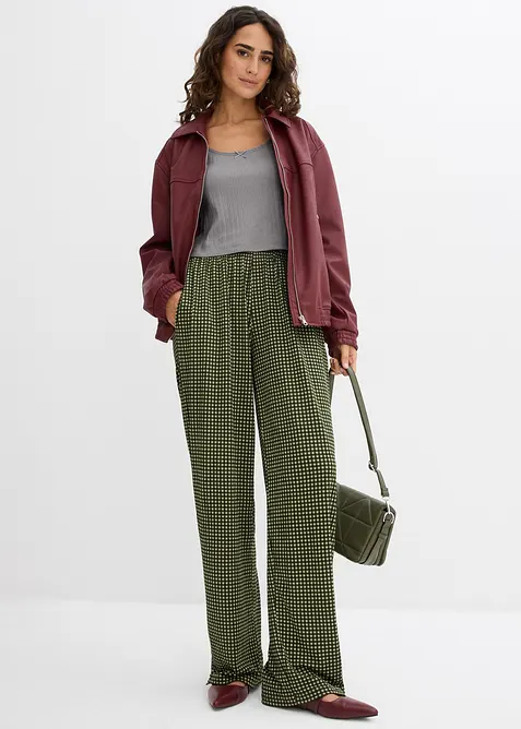 Pantaloni in jersey crêpe strutturato, bonprix