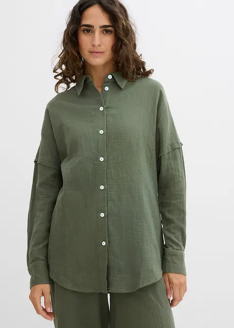 Camicia oversize in mussola leggera, bonprix