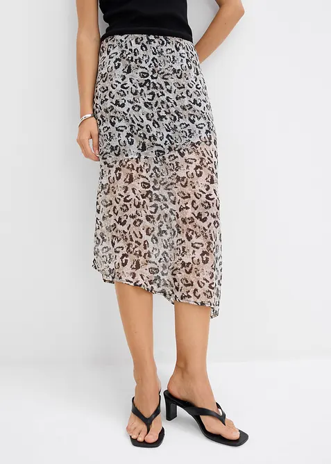 Gonna midi in fine chiffon, bonprix