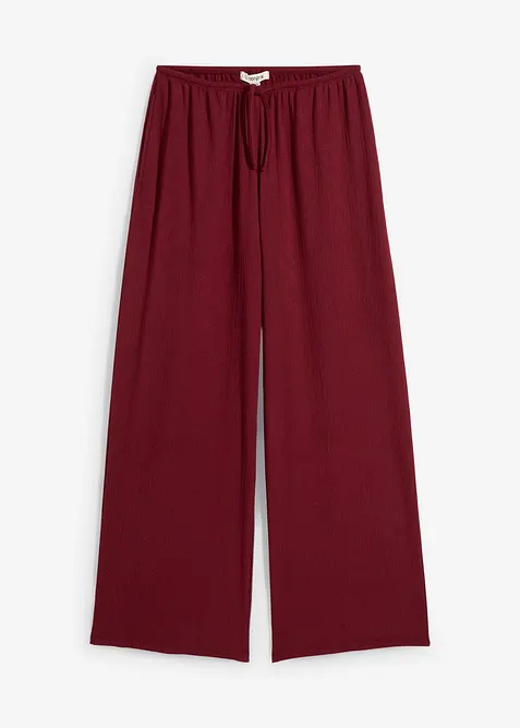 Pantaloni in crêpe operato con elastico in vita, bonprix