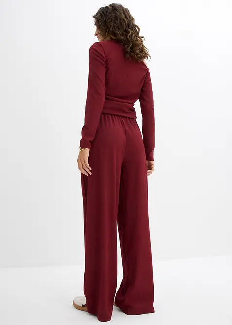 Pantaloni in crêpe operato con elastico in vita, bonprix