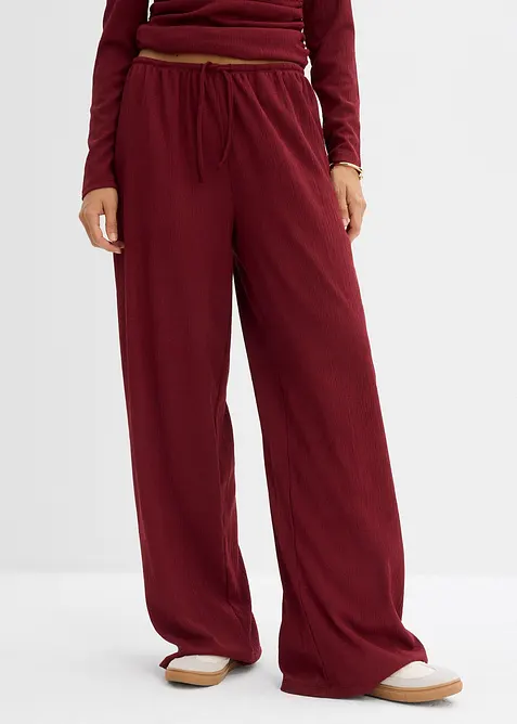 Pantaloni in crêpe operato con elastico in vita, bonprix