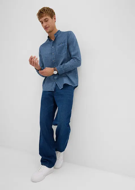 Camicia a maniche lunghe con effetto lavato, bonprix