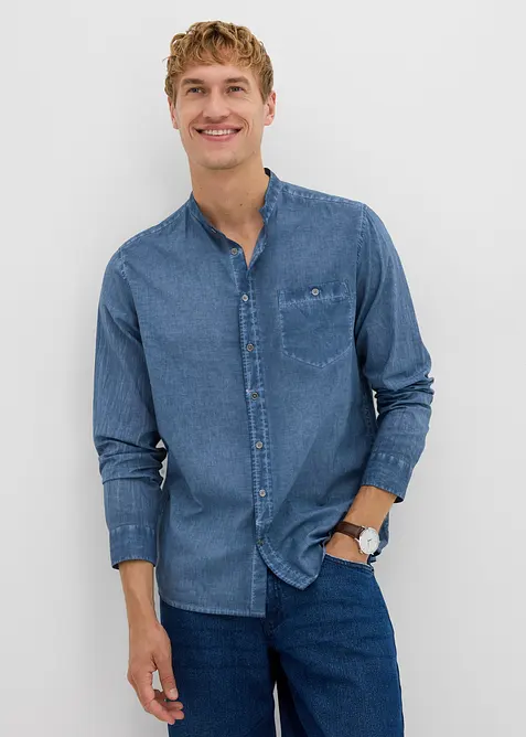 Camicia a maniche lunghe con effetto lavato, bonprix