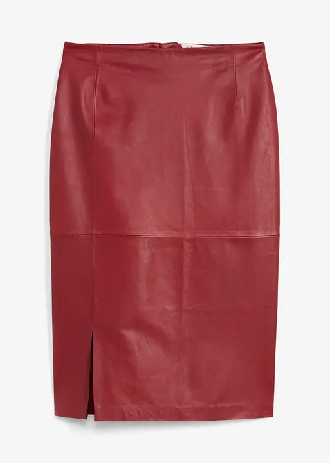 Gonna in pelle con spacco, bonprix