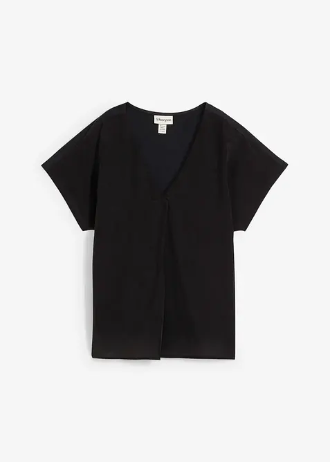 Maglia in misto seta con inserto in tessuto, bonprix