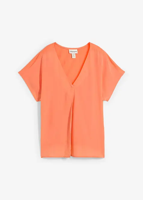 Maglia in misto seta con inserto in tessuto, bonprix