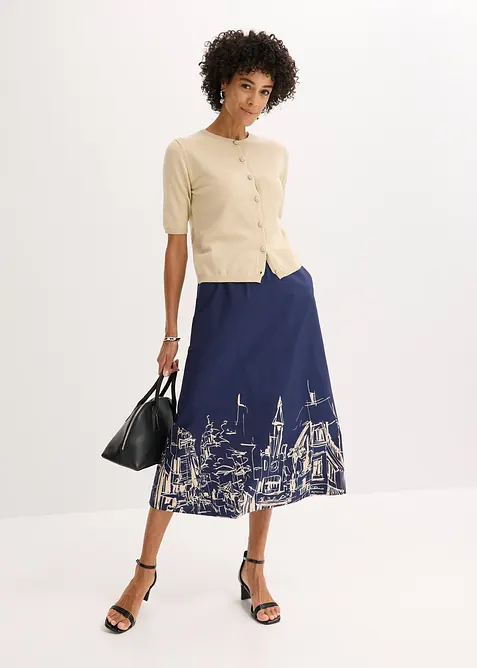 Gonna midi in puro cotone biologico, bonprix