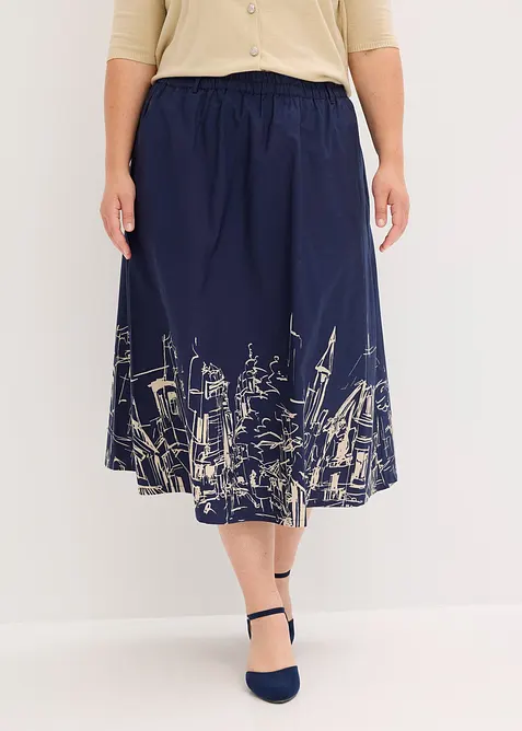 Gonna midi in puro cotone biologico, bonprix