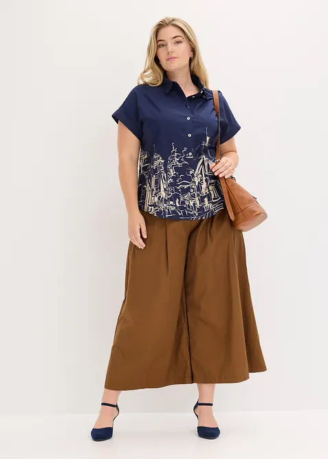 Camicetta a maniche corte in popeline di cotone, bonprix