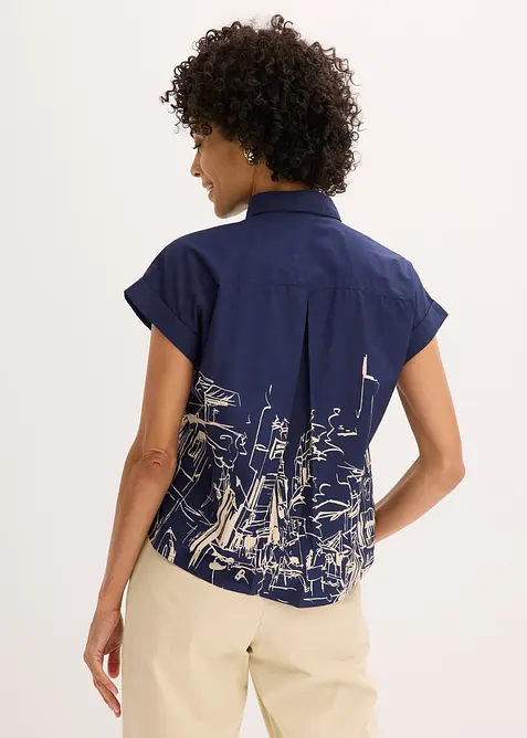 Camicetta a maniche corte in popeline di cotone, bonprix