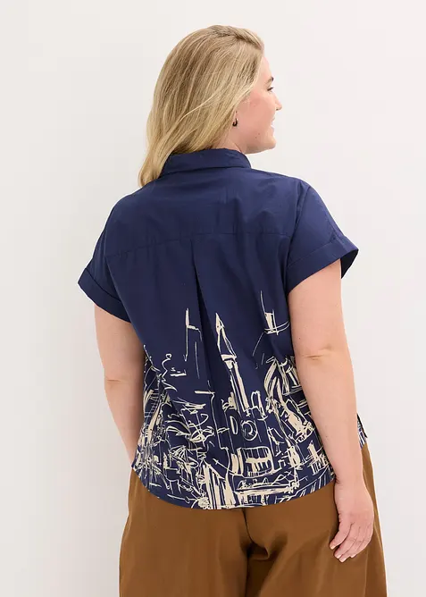 Camicetta a maniche corte in popeline di cotone, bonprix