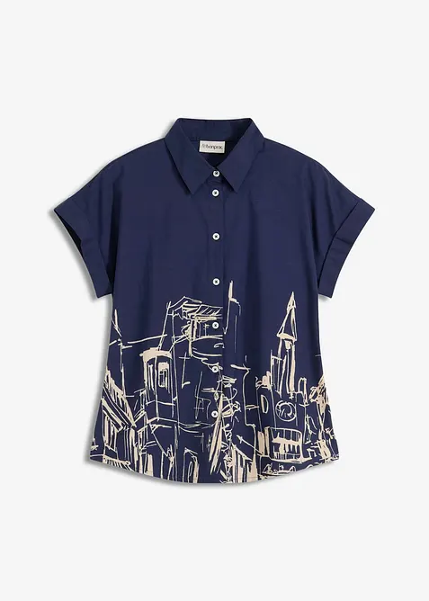 Camicetta a maniche corte in popeline di cotone, bonprix