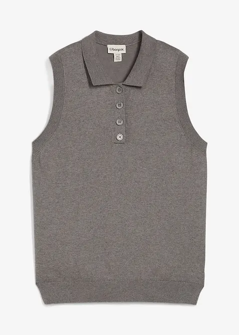 Maglione in filato fine misto seta con colletto polo, bonprix