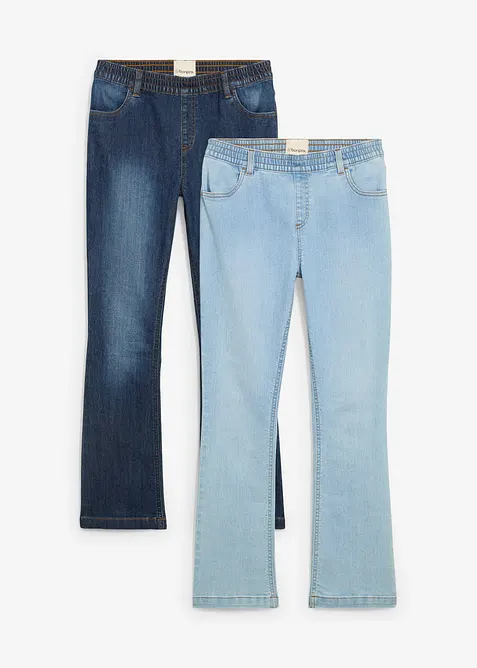 Jeans con elastico in vita, vita media (pacco da 2), bonprix