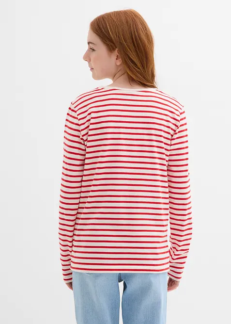 Maglia a maniche lunghe in puro cotone biologico (pacco da 3), bonprix