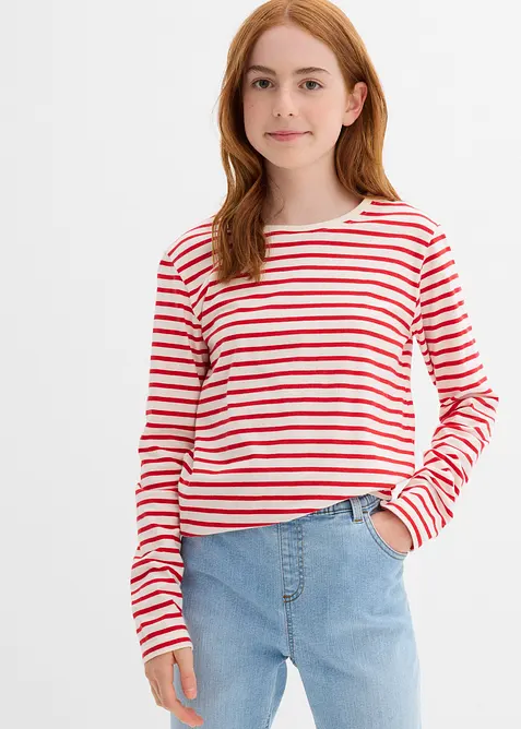 Maglia a maniche lunghe in puro cotone biologico (pacco da 3), bonprix