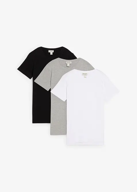 T-shirt in puro cotone biologico (pacco da 3), bonprix