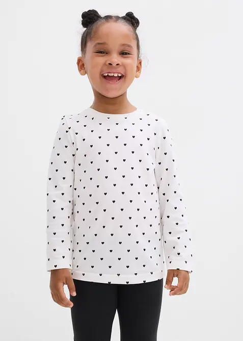 Maglia a maniche lunghe in puro cotone biologico (pacco da 3), bonprix