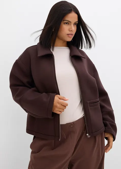 Giacca corta effetto neoprene, bonprix