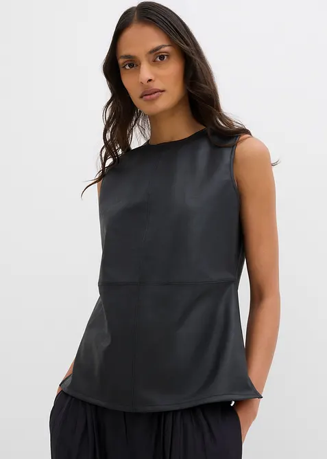 Top in similpelle, bonprix