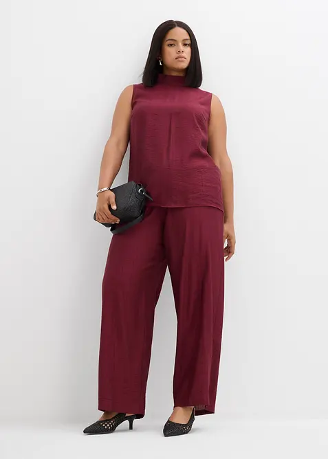 Top lungo in misto viscosa operato, bonprix