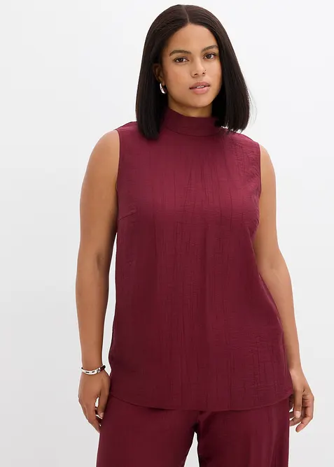 Top lungo in misto viscosa operato, bonprix