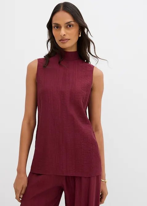 Top lungo in misto viscosa operato, bonprix