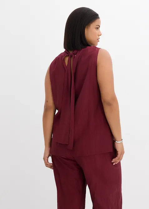 Top lungo in misto viscosa operato, bonprix