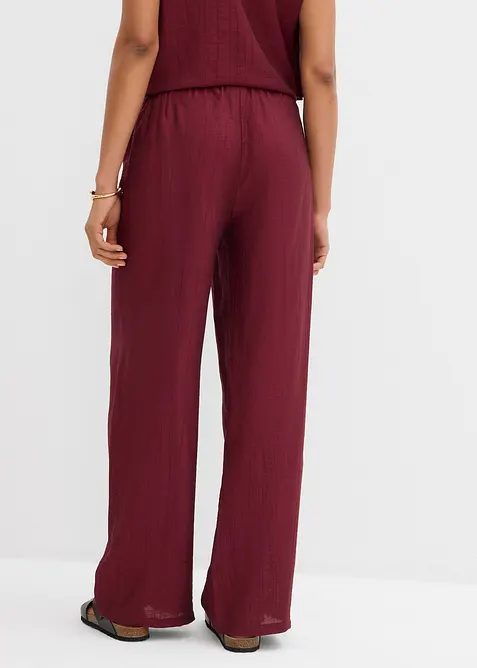 Pantaloni con elastico in vita in misto viscosa operato, bonprix