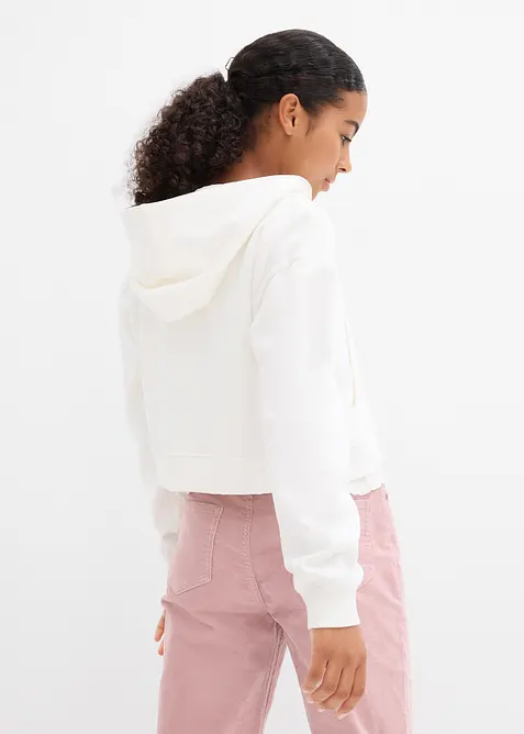 Felpa con zip e cappuccio in puro cotone biologico, bonprix