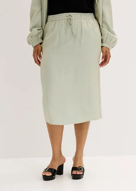 Gonna midi in satin lucido, bonprix