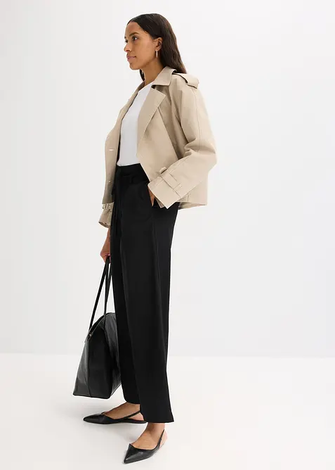 Pantaloni con pinces e cintura da annodare, bonprix