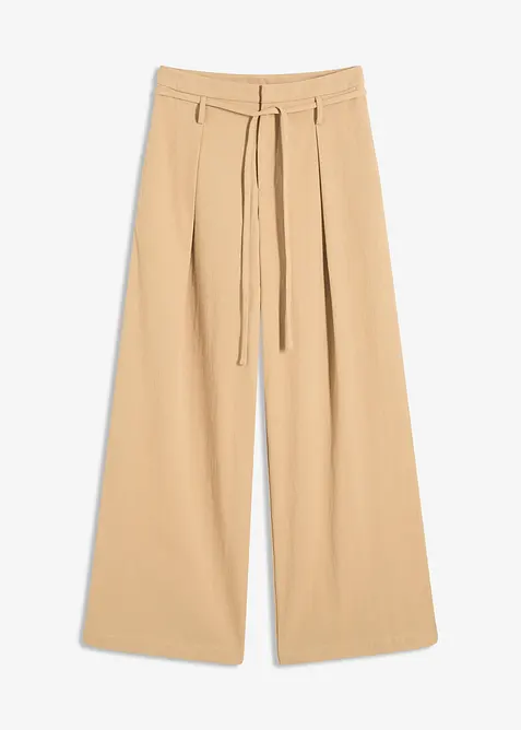 Pantaloni con pinces e cintura da annodare, bonprix