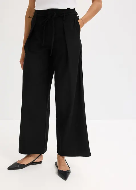 Pantaloni con pinces e cintura da annodare, bonprix