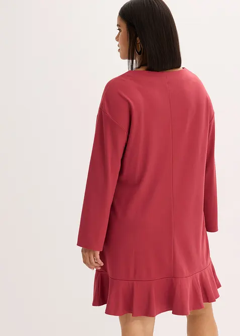 Abito corto con volant in punto di Roma, bonprix