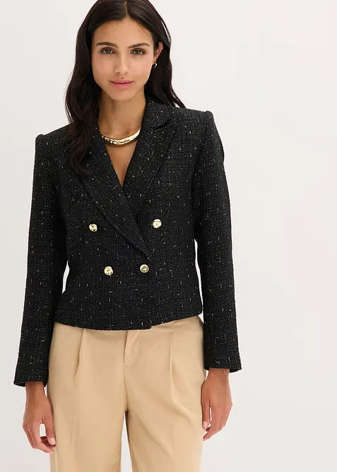 Blazer corto in morbido bouclé, bonprix