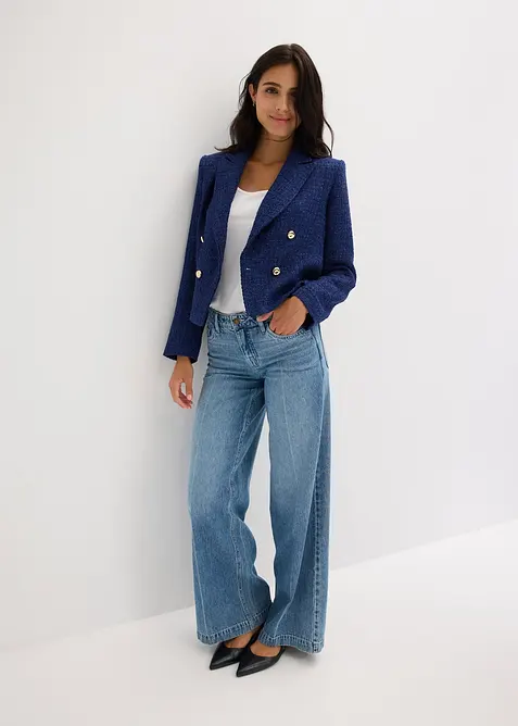 Blazer corto in morbido bouclé, bonprix