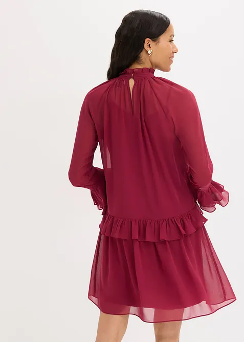 Abito di chiffon con volant, bonprix