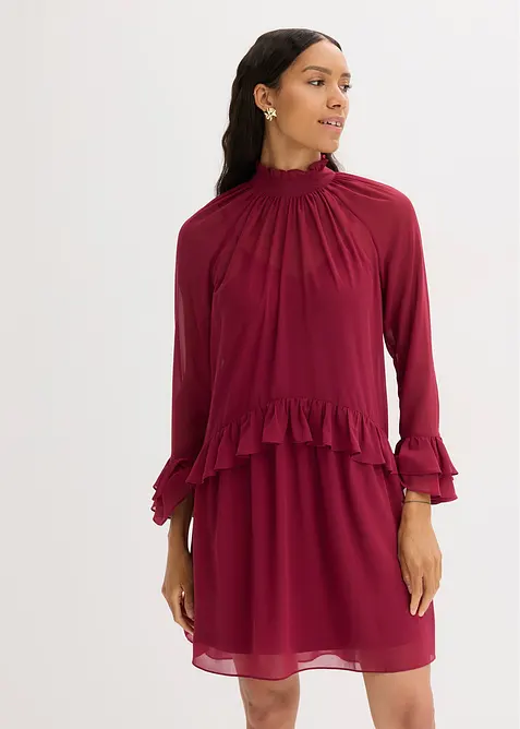 Abito di chiffon con volant, bonprix