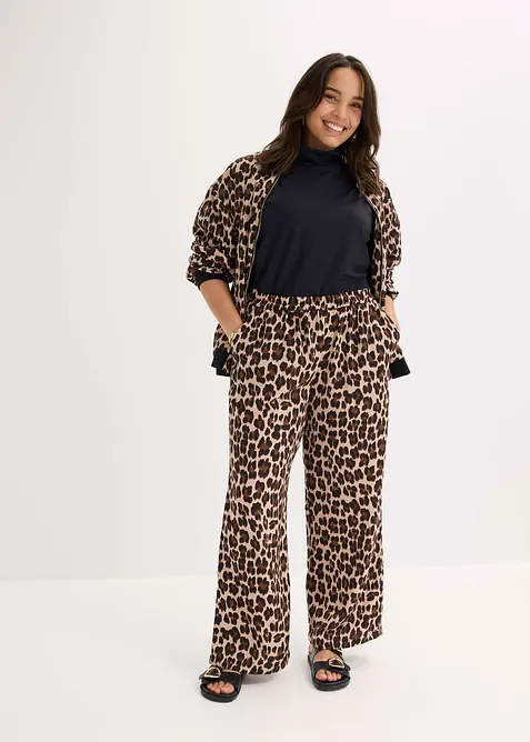 Pantaloni a palazzo in satin fluente, bonprix