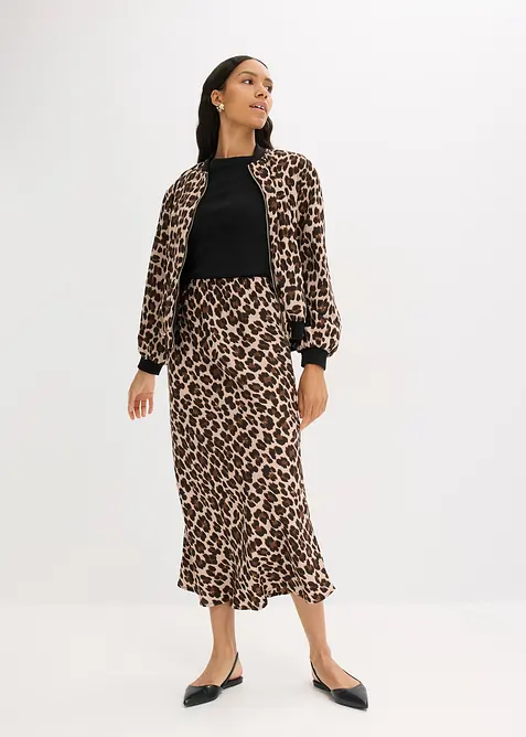 Gonna midi in satin fluente, bonprix