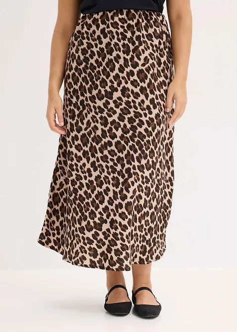 Gonna midi in satin fluente, bonprix