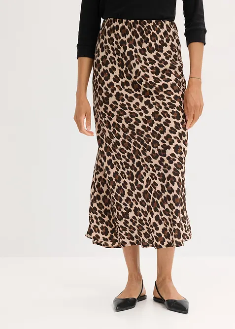 Gonna midi in satin fluente, bonprix