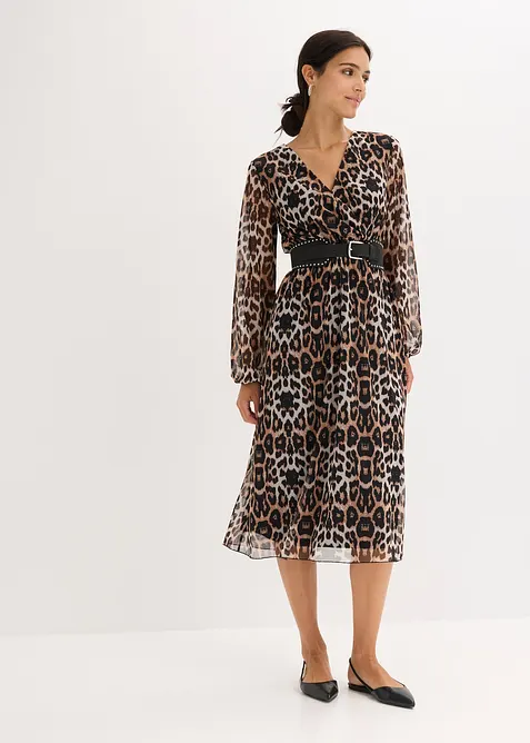 Abito midi in morbido mesh, bonprix